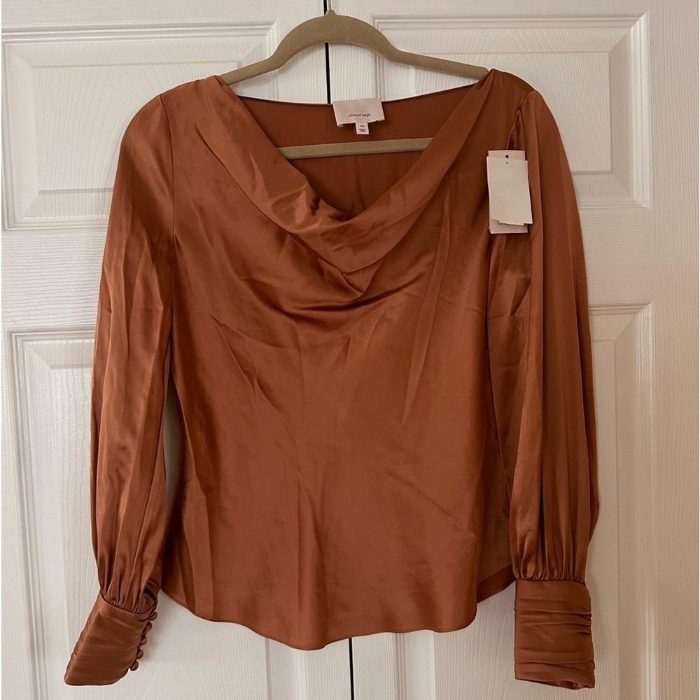 Cinq A Sept Taylee Cowl-Neck Silk Top